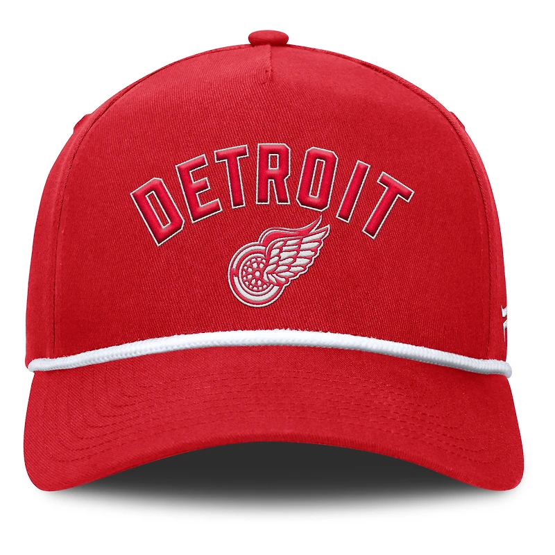 Casquette ajustable en corde A-Frame pour homme Fanatics Red Detroit Red Wings Decades Collection