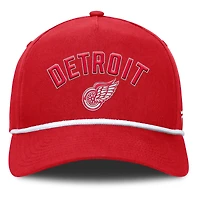Casquette ajustable en corde A-Frame pour homme Fanatics Red Detroit Red Wings Decades Collection