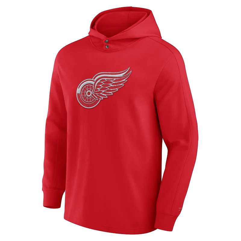 Men's Fanatics Red Detroit Wings Elements Blaze Tri-Blend Long Sleeve Hoodie T-Shirt