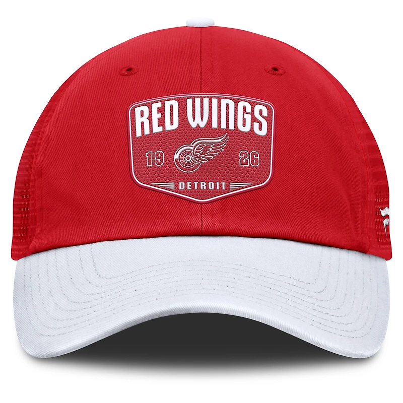 Men's Fanatics Red Detroit Red Wings Fundamental One-Time Trucker Adjustable Hat
