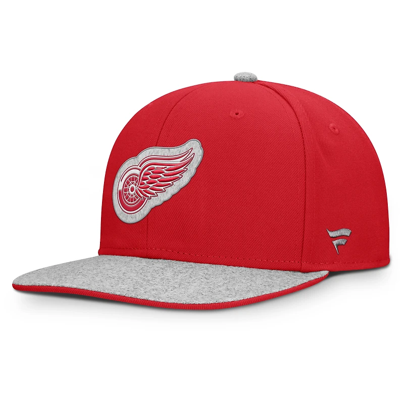 Casquette snapback Loden Fundamentals des Red Wings de Detroit pour hommes Fanatics Red