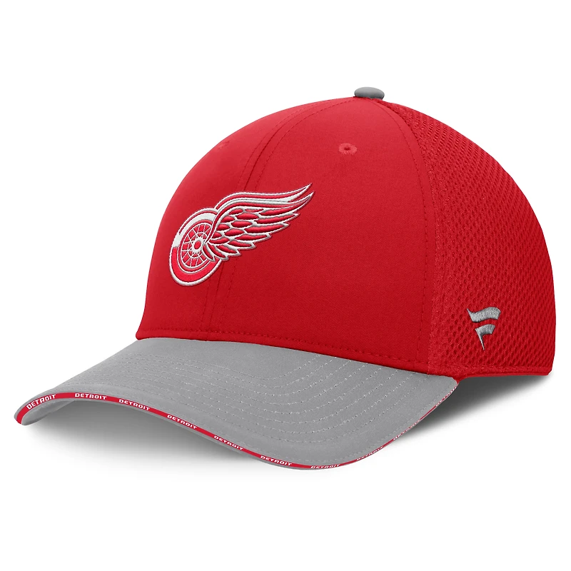 Casquette Fanatics Red Detroit Wings Fundamentals Span Flex pour homme