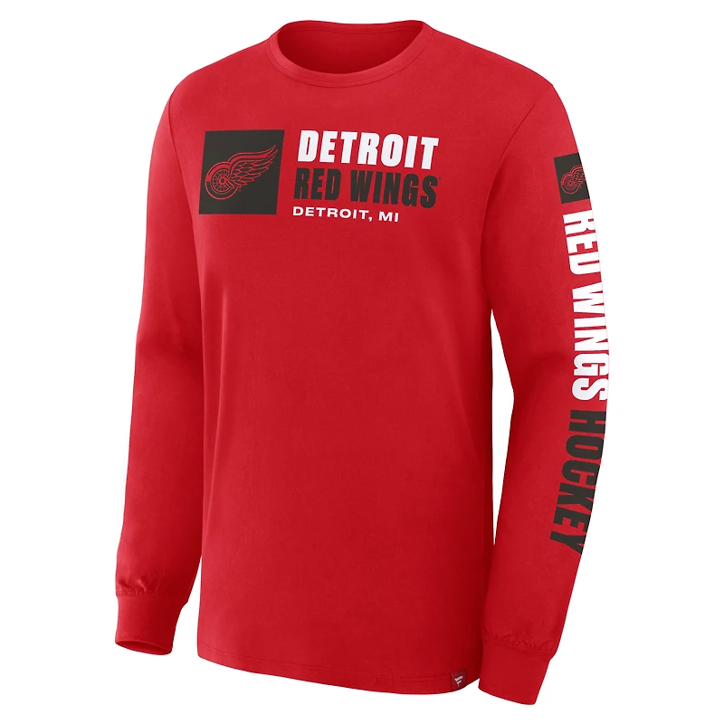 Men's Fanatics Red Detroit Wings Goal Crease Legacy Long Sleeve T-Shirt
