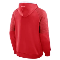 Men's Fanatics Red Detroit Wings Goaltender Defender Raglan Pullover Hoodie