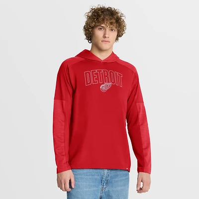 Men's Fanatics Red Detroit Wings Penalty Shot Long Sleeve Hoodie T-Shirt