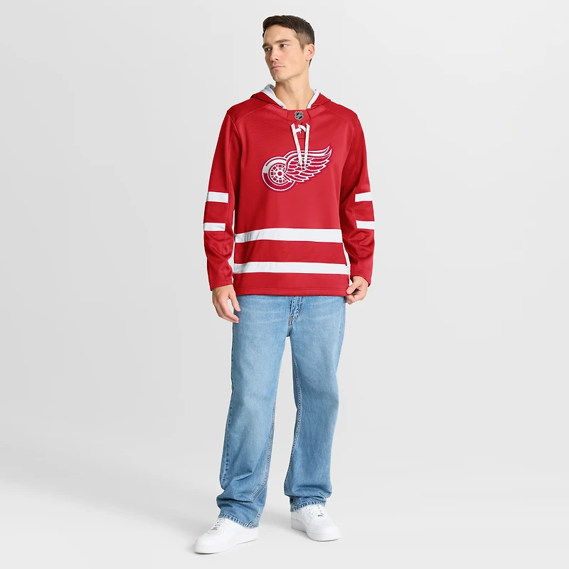 Men's Fanatics Red Detroit Wings Prime Time Fleece Hoodie