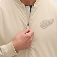 Men's Fanatics Tan Detroit Red Wings Authentic Pro Road Lightweight Full-Zip Bomber Jacket