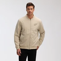 Blouson aviateur léger entièrement zippé Fanatics Tan Detroit Red Wings Authentic Pro Road pour homme