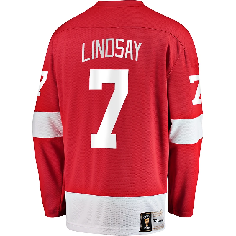 Maillot Fanatics pour homme Ted Lindsay, joueur retraité des Red Wings de Détroit - Premier Breakaway
