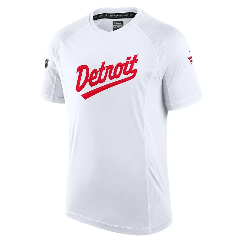 Men's Fanatics  White Detroit Red Wings 2025 NHL Stadium Series Authentic Pro Tech T-Shirt