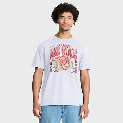 T-shirt Fanatics blanc pour homme, héritage du centenaire des Red Wings de Detroit