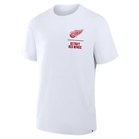 T-shirt blanc Fanatics pour homme des Red Wings de Detroit « Crash The Net Legacy »