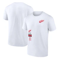 T-shirt blanc Fanatics pour hommes des Red Wings de Détroit représentent