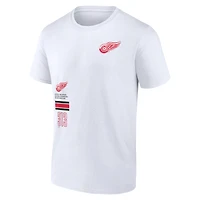 T-shirt blanc Fanatics pour hommes des Red Wings de Détroit représentent
