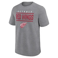 T-shirt gris chiné pour homme, modèle haut de gamme des Red Wings Detroit