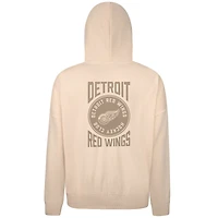 Men's Levelwear Cream Detroit Red Wings Contact Stamp Pullover Hoodie