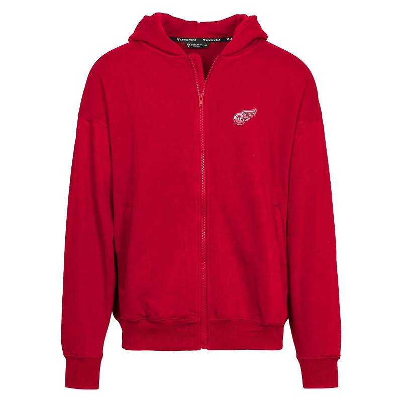 Men's Levelwear Red Detroit Wings Uphill Insignia Full-Zip Hoodie