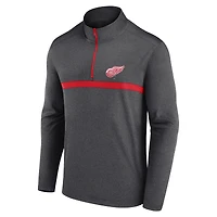 Haut raglan à fermeture éclair quart de tour pour homme, logo athlétique, anthracite chin