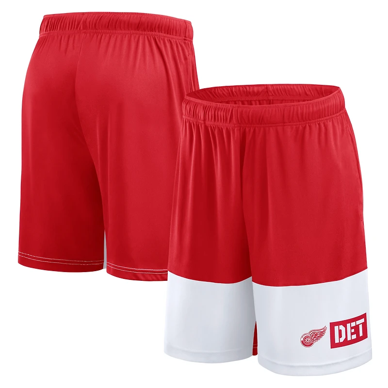 Short rouge athlétique avec logo pour homme des Red Wings de Detroit, le meilleur meilleurs