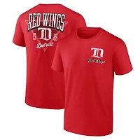 T-shirt rouge athlétique pour homme avec logo des Red Wings de Detroit « Jamais fini »