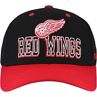 Casquette ajustable bicolore Pro Crown Detroit Red Wings de Mitchell & Ness pour homme, noire et rouge