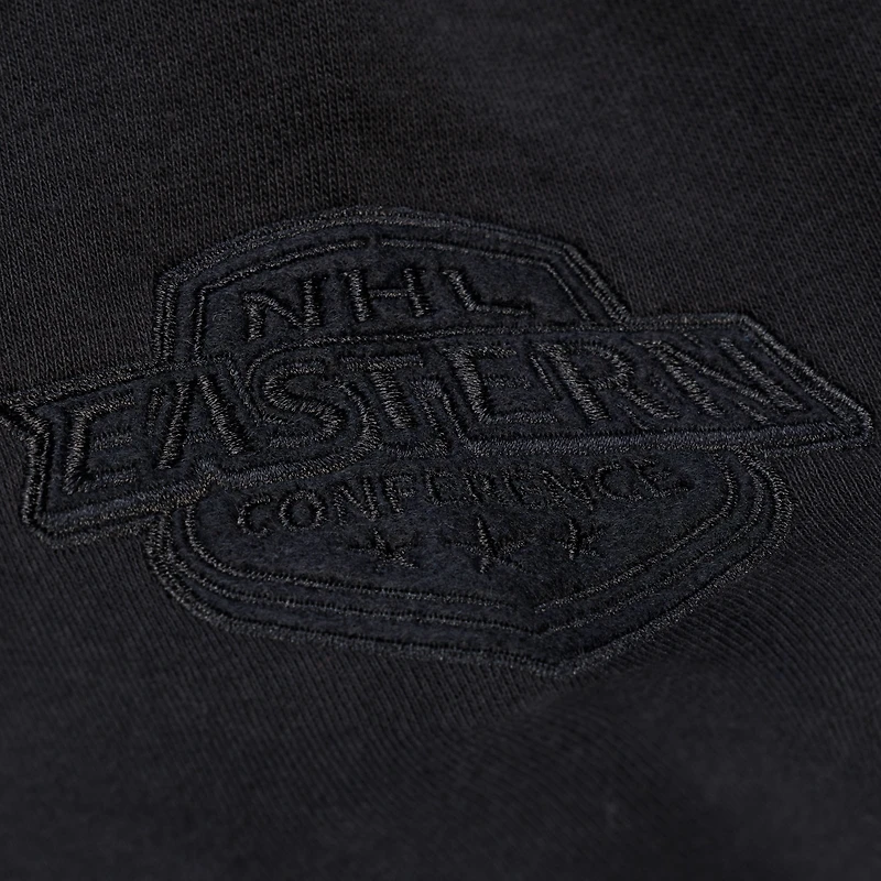 Men's Mitchell & Ness Black Detroit Red Wings Phantom Fleece Crew Neck Sweatshirt