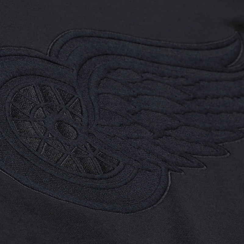 Sweat-shirt à col rond en polaire Phantom noir des Red Wings de Détroit Mitchell & Ness pour homme