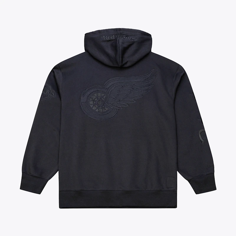 Men's Mitchell & Ness Black Detroit Red Wings Phantom Fleece Hoodie
