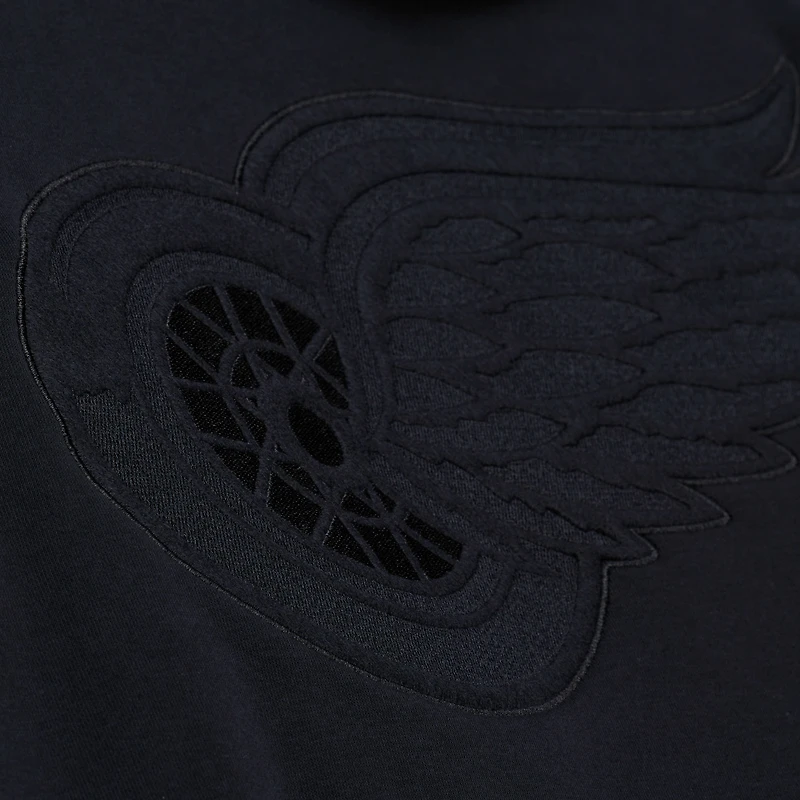 Men's Mitchell & Ness Black Detroit Red Wings Phantom Fleece Hoodie