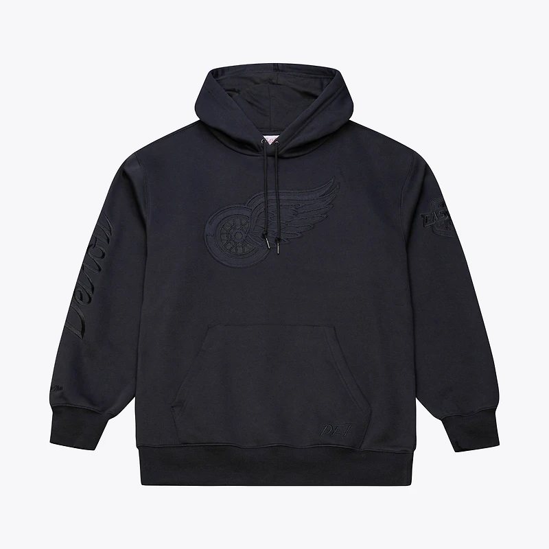 Sweat à capuche polaire Phantom noir Mitchell & Ness pour homme, Detroit Red Wings