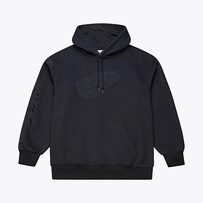Sweat à capuche polaire Phantom noir Mitchell & Ness pour homme, Detroit Red Wings
