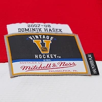 Maillot de jeu puissance Mitchell & Ness Dominik Hasek rouge des Red Wings Détroit 2007-08 pour homme