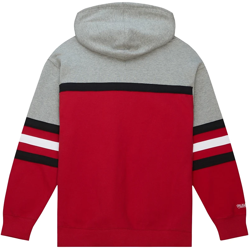 Men's Mitchell & Ness Red/Gray Detroit Red Wings Head Coach Pullover Hoodie
