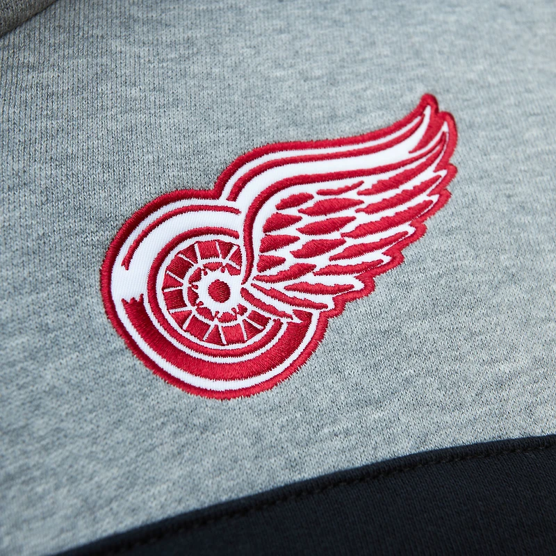 Chandail à capuchon d'entraîneur-chef des Red Wings de Detroit rouge/gris Mitchell & Ness pour hommes
