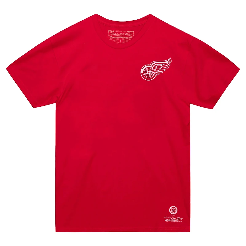 T-shirt Mitchell & Ness rouge Detroit Red Wings Core Penalty Box 3.0 pour homme