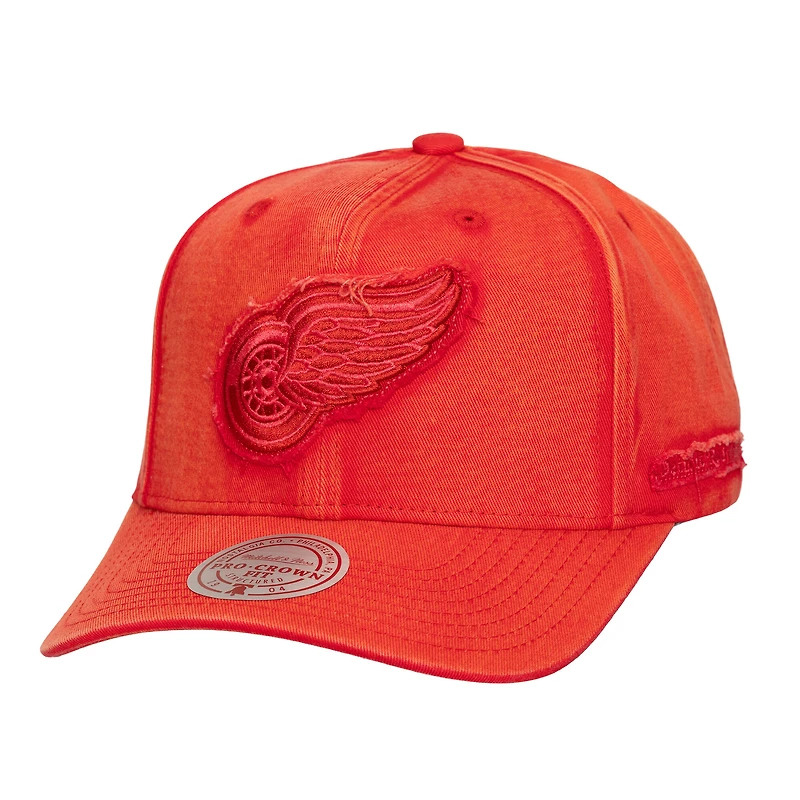 Casquette ajustable Mitchell & Ness Red Detroit Red Wings Downtown Snow Wash Pro-Crown pour homme