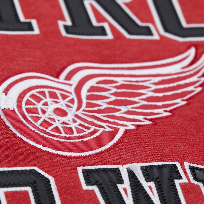 Sweat-shirt en molleton rouge Mitchell & Ness pour homme avec victoire séries éliminatoires des Red Wings de Detroit