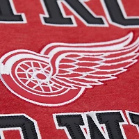 Sweat-shirt en molleton rouge Mitchell & Ness pour homme avec victoire séries éliminatoires des Red Wings de Detroit
