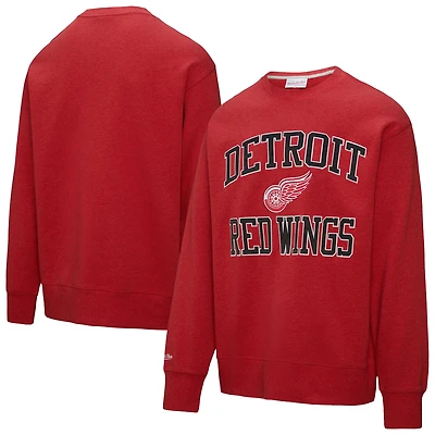 Sweat-shirt en molleton rouge Mitchell & Ness pour homme avec victoire séries éliminatoires des Red Wings de Detroit