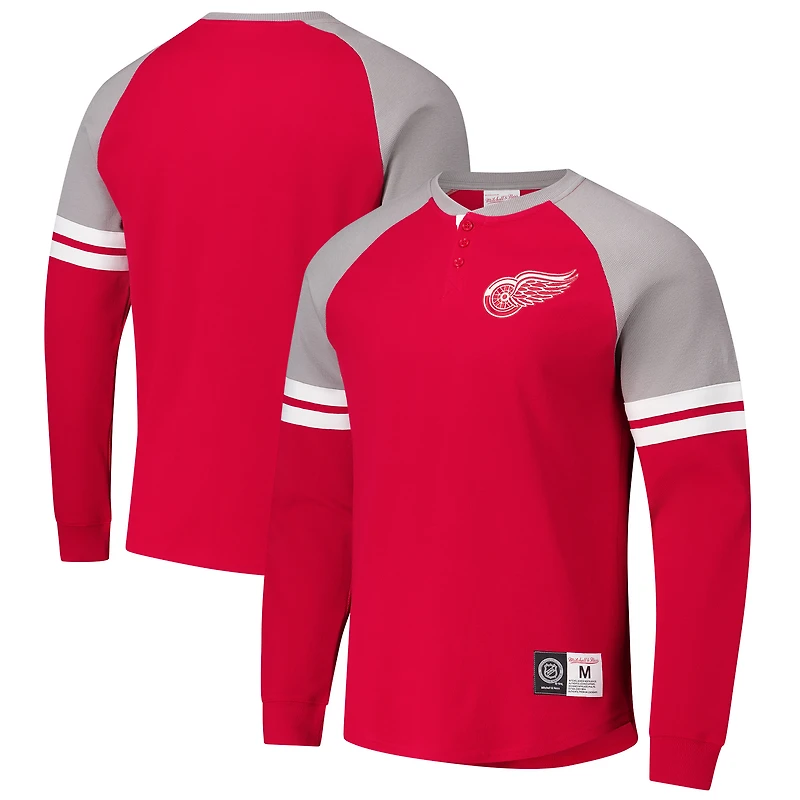 T-shirt thermique à manches longues pour homme Mitchell & Ness Red Detroit Wings