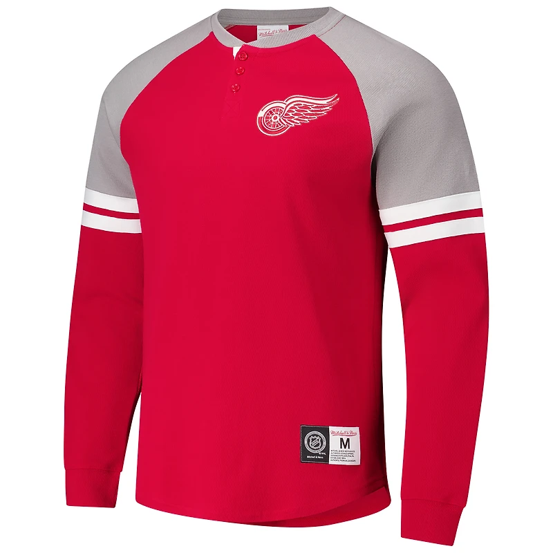 T-shirt thermique à manches longues pour homme Mitchell & Ness Red Detroit Wings