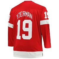 Men's Mitchell & Ness Steve Yzerman Red Detroit Wings Big Tall Captain Patch Blue Line Player Jersey