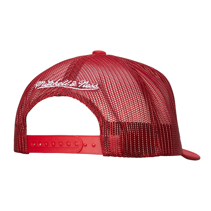 Casquette ajustable Mitchell & Ness pour homme, blanche et rouge, Detroit Red Wings Gridlock Trucker