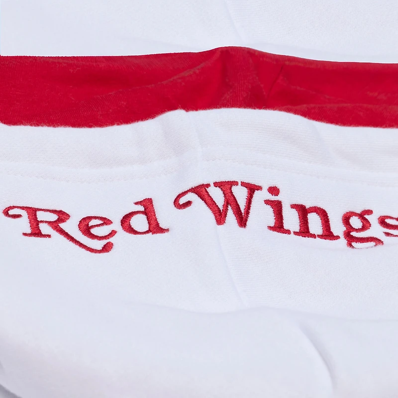 Sweat à capuche en polaire arctique Mitchell & Ness blanc Detroit Red Wings pour homme