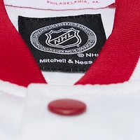 Men's Mitchell & Ness White Detroit Red Wings Arctic Lightweight Satin Full-Snap Jacket