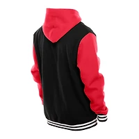 Men's New Era Black/Red Detroit Red Wings Full-Snap Fleece Hoodie Jacket