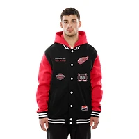 Men's New Era Black/Red Detroit Red Wings Full-Snap Fleece Hoodie Jacket