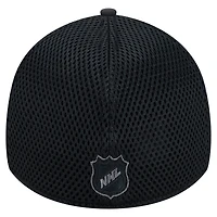 Men's New Era  Black Detroit Red Wings Blackout 39THIRTY Flex Fit Hat