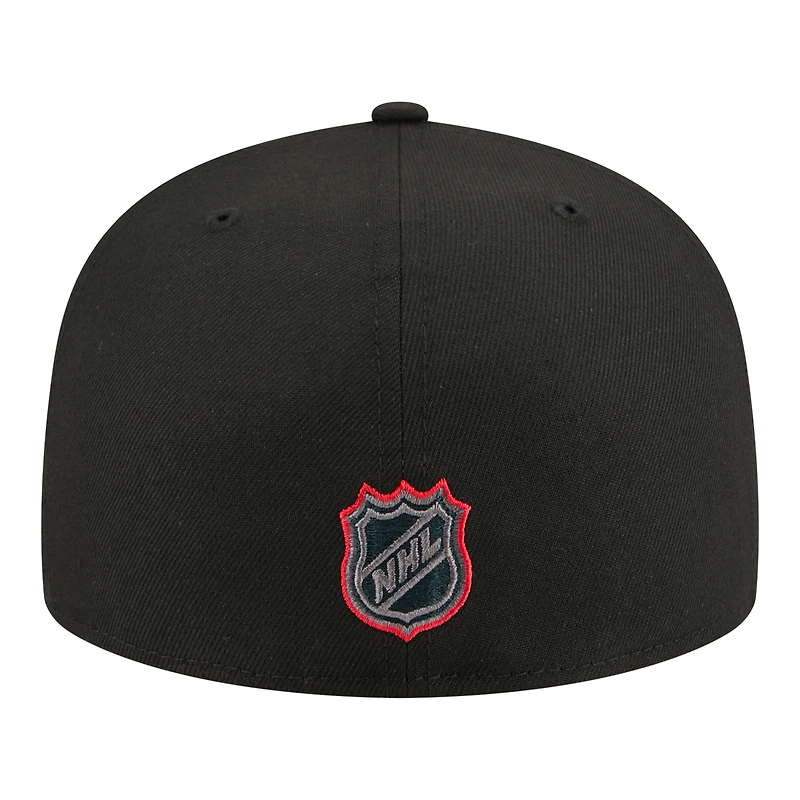 Men's New Era Black Detroit Red Wings Color Pop 59FIFTY Fitted Hat