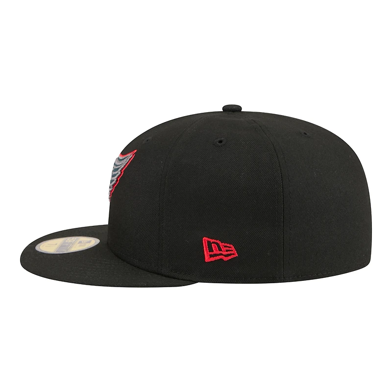 Men's New Era Black Detroit Red Wings Color Pop 59FIFTY Fitted Hat